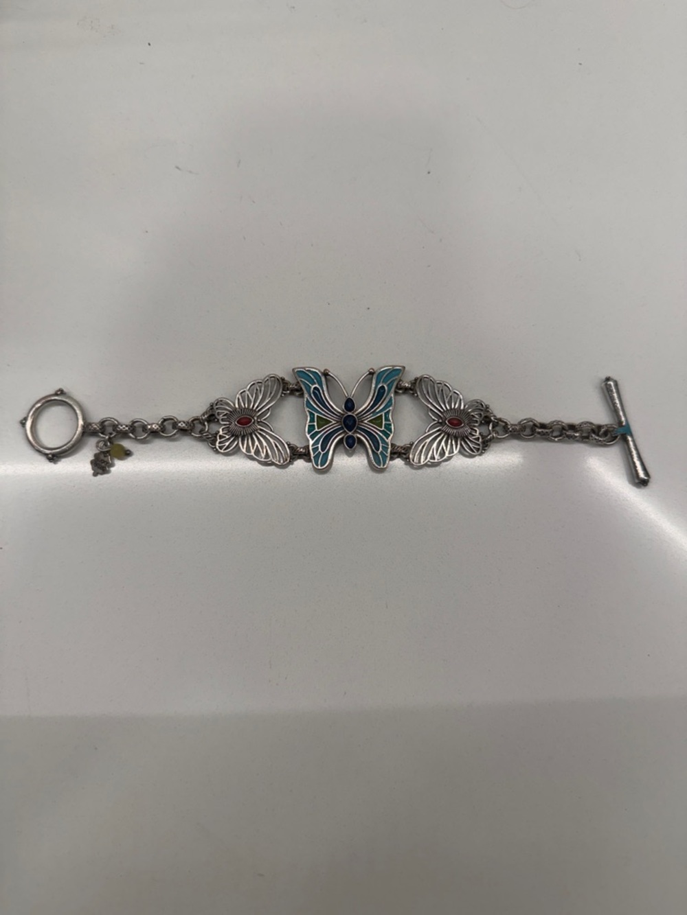 Lucky Brand Silver-Tone Butterfly & Floral Bracelet